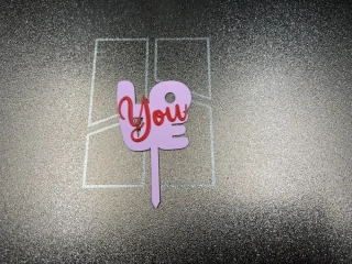 Topper "Love You" – dekorativní zápich na oslavu